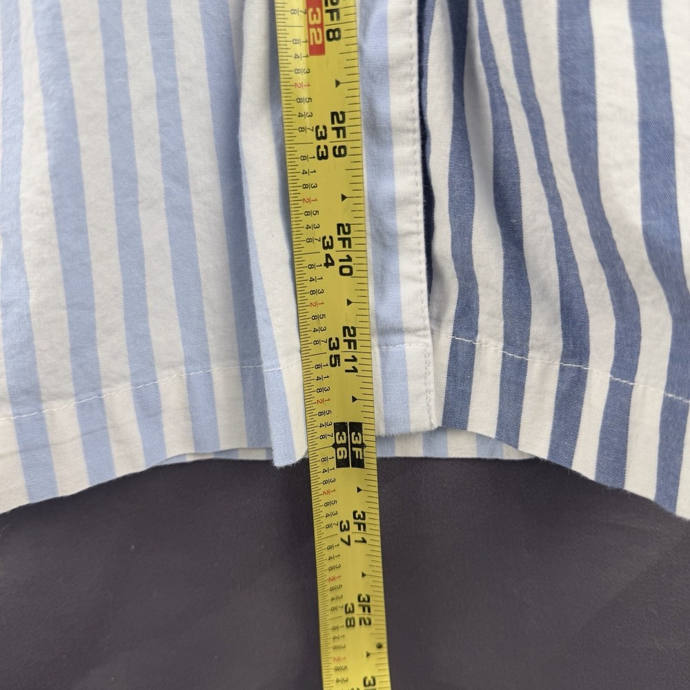 Crown & Ivy Shirt Dress Blue White Striped Button Collared Long Sleeve Cotton M - Picture 7 of 12